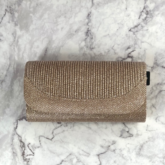 rose gold evening clutch bag